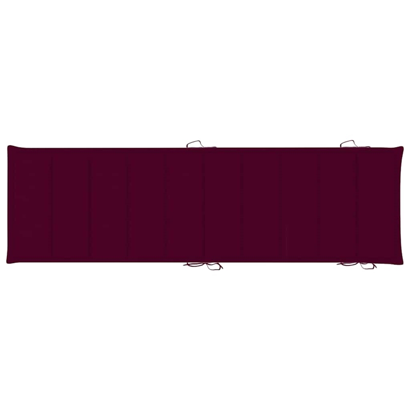 vidaXL Teak Wood Sun Lounger in Wine Red