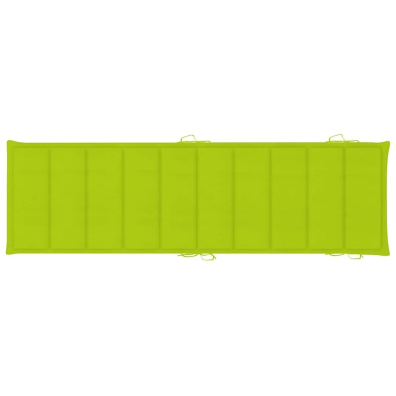 vidaXL Teak Wood Sun Lounger w/ Adjustable Armrests in Green