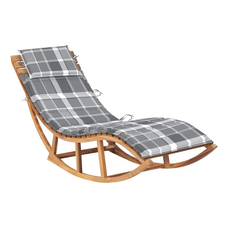vidaXL Teak Wood Sun Lounger in Brown