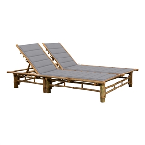 vidaXL Multi-Position Backrest Sun Lounger in Gray