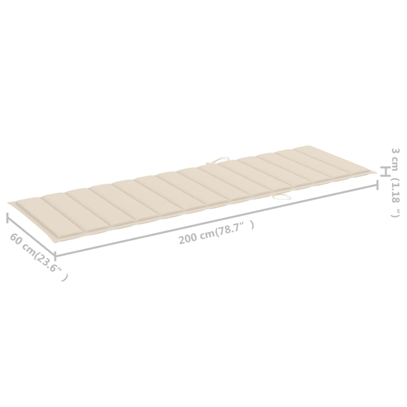 vidaXL Sun Lounger in Cream