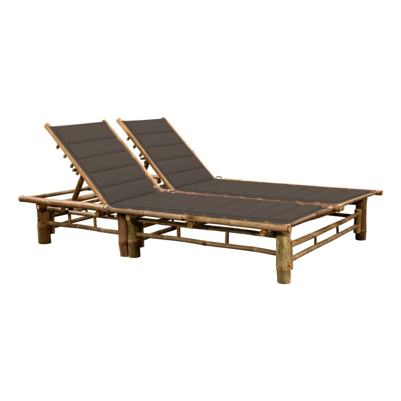 vidaXL 2-Person Sun Lounger in Taupe