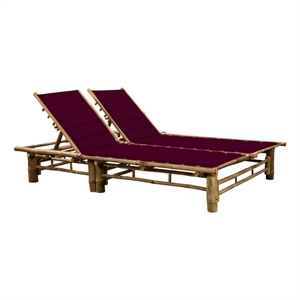 vidaXL 2 persons Height-Adjustable Sun Lounger in Red