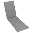 vidaXL Natural Wood Deck Chair  in Gray Cushion