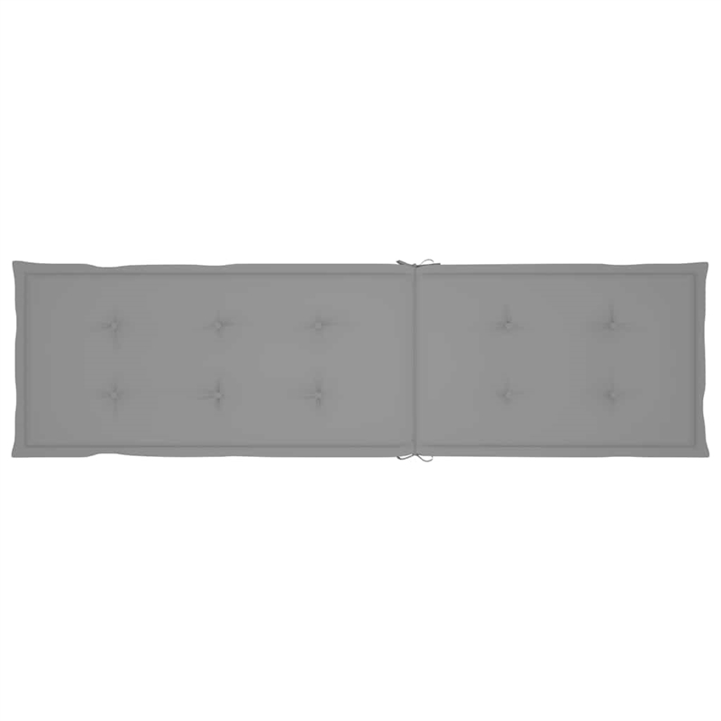 vidaXL Natural Wood Deck Chair  in Gray Cushion