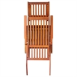 vidaXL Standard Foldable Solid Acacia Wood Deck Chair in Cream
