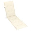 vidaXL Standard Foldable Solid Acacia Wood Deck Chair in Cream