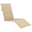 vidaXL Natural Wood Deck Chair in Beige Cushion