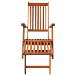 vidaXL Solid Acacia Wood Deck Chair in Brown