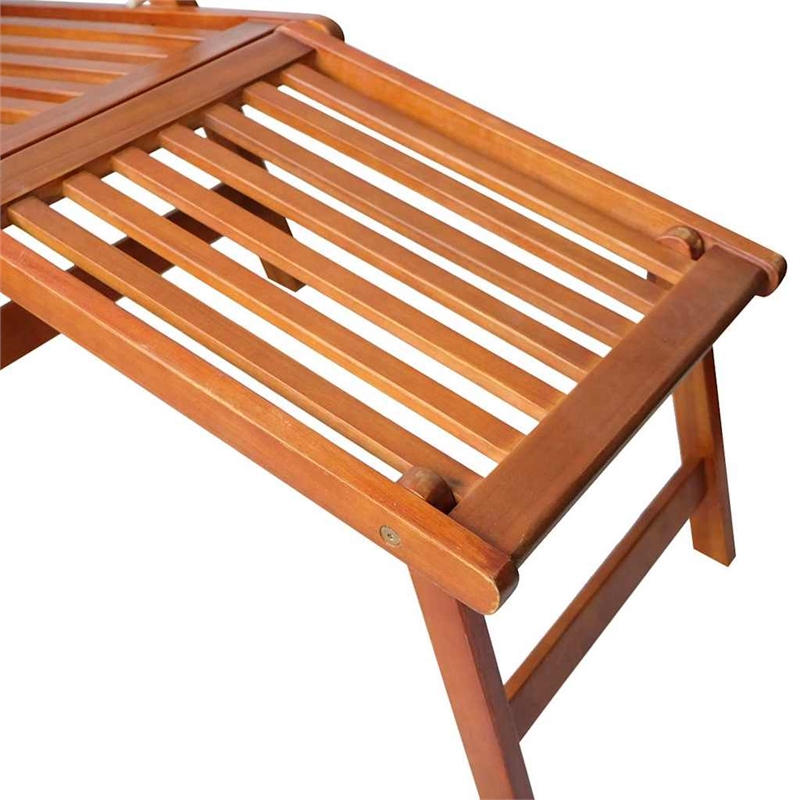vidaXL Solid Acacia Wood Deck Chair in Brown