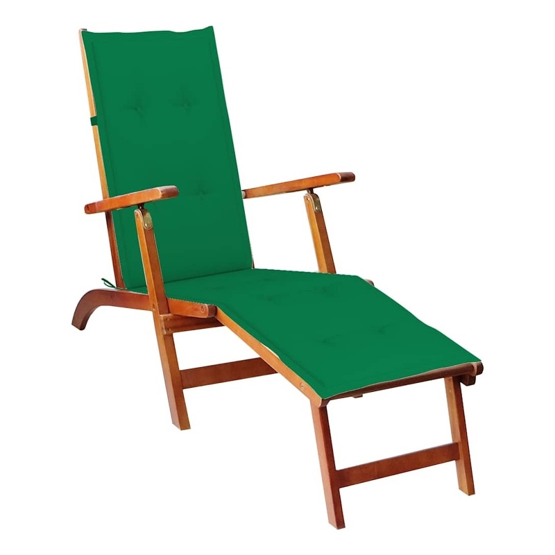 vidaXL Solid Acacia Wood Deck Chair in Brown