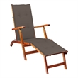 vidaXL Solid Acacia Wood Deck Chair in Taupe