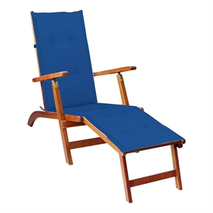 vidaXL Foldable Patio Deck Chair in Royal Blue