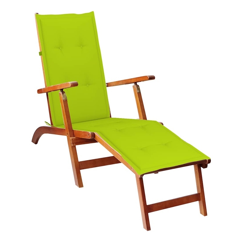 vidaXL Patio Deck Chair in Bright Green Cushion