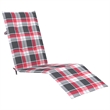vidaXL Patio Deck Chair in Brown w/ Red & Gray Check
