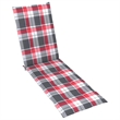 vidaXL Patio Deck Chair in Brown w/ Red & Gray Check