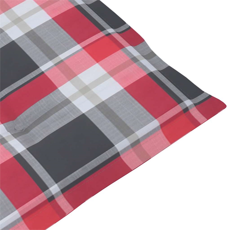 vidaXL Patio Deck Chair in Brown w/ Red & Gray Check