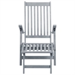 vidaXL Solid Acacia Wood Deck Chair in Gray