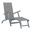 vidaXL Solid Acacia Wood Deck Chair in Gray