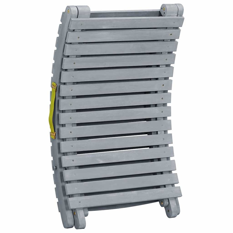 vidaXL Foldable Solid Acacia Wood Sun Lounger in Gray