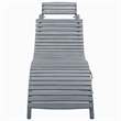 vidaXL Solid Acacia Wood Large Foldable Sun Lounger in Gray