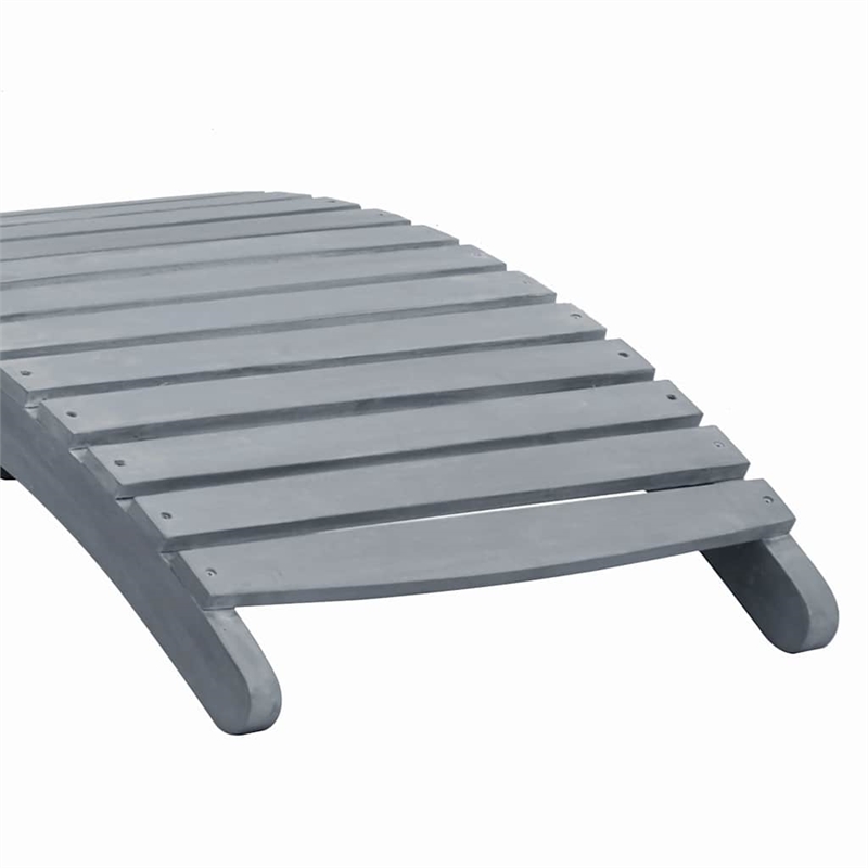 vidaXL Foldable Solid Acacia Wood Sun Lounger in Gray