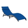 vidaXL Foldable Solid Acacia Wood Sun Lounger in Gray