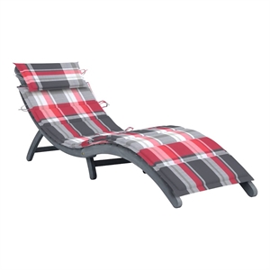vidaXL Solid Acacia Wood Pation Sun Lounger in Gray