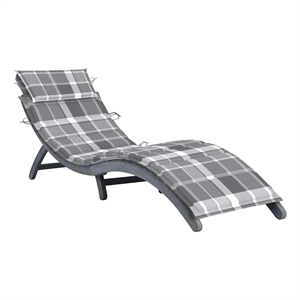 vidaXL Solid Acacia Wood Sun Lounger in Gray