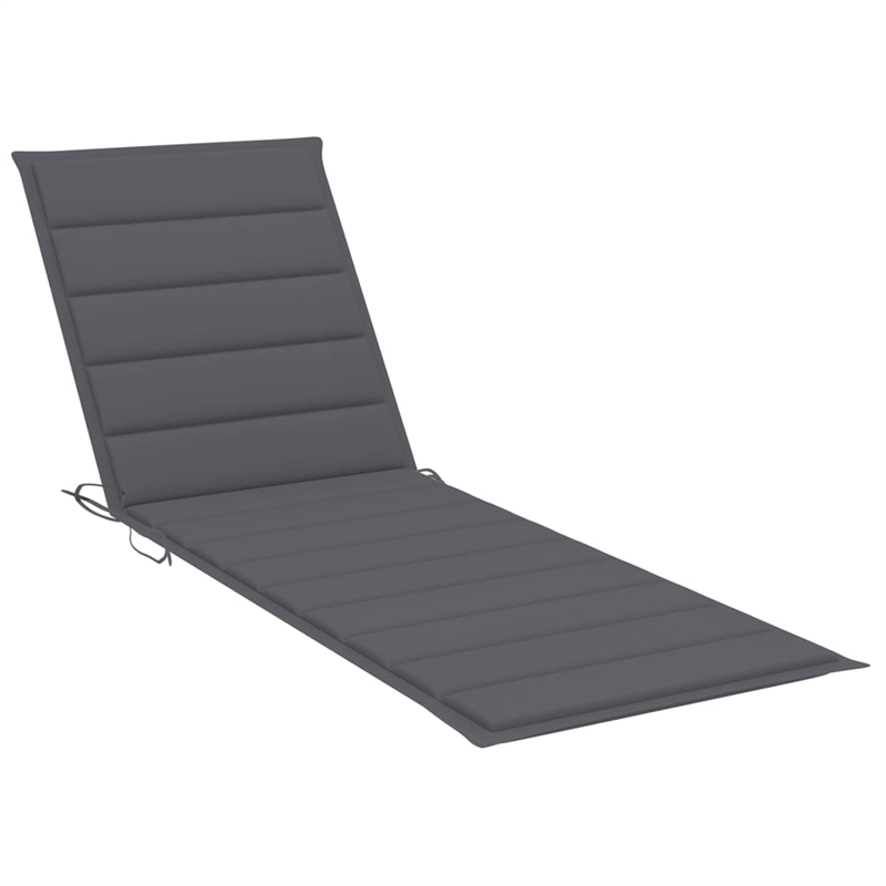 vidaXL Solid Acacia Wood Sun Lounger in Anthracite