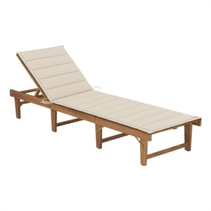 vidaXL Solid Acacia Wood Sun Lounger with Cushions