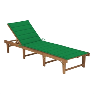 vidaXL Solid Acacia Wood Foldable Sun Lounger in Green