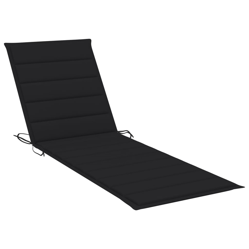 vidaXL Solid Acacia Wood Sun Lounger in Black