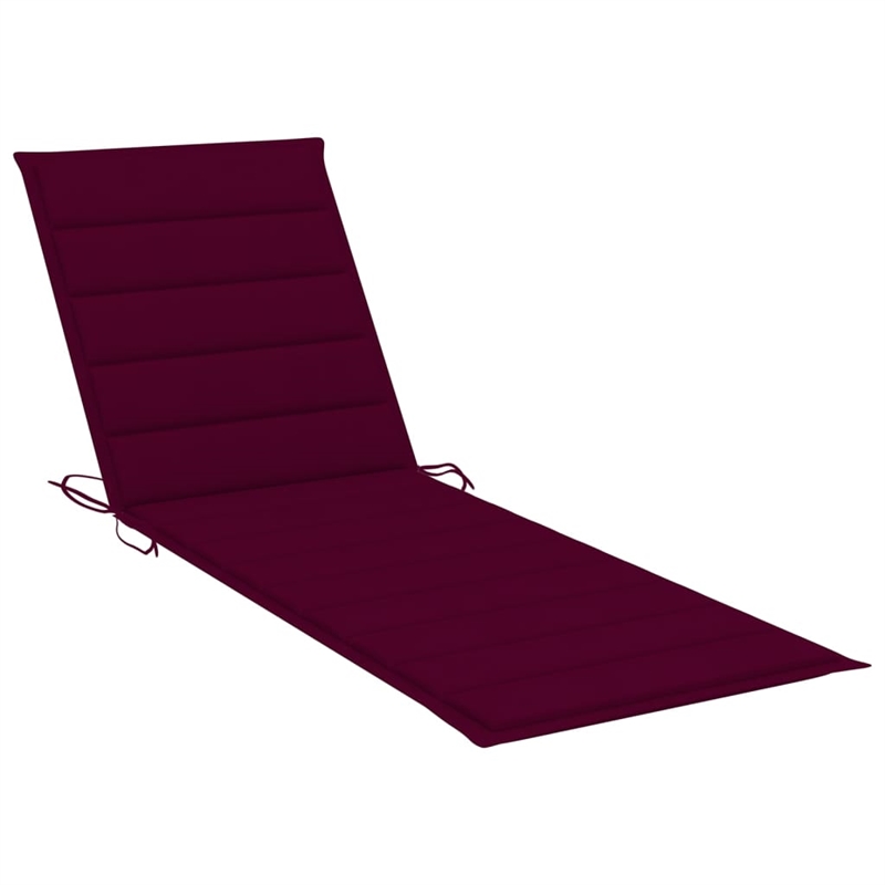 vidaXL Sun Lounger in Wine Red Cushion
