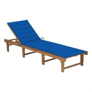 vidaXL Sun Lounger in Royal Blue Cushion