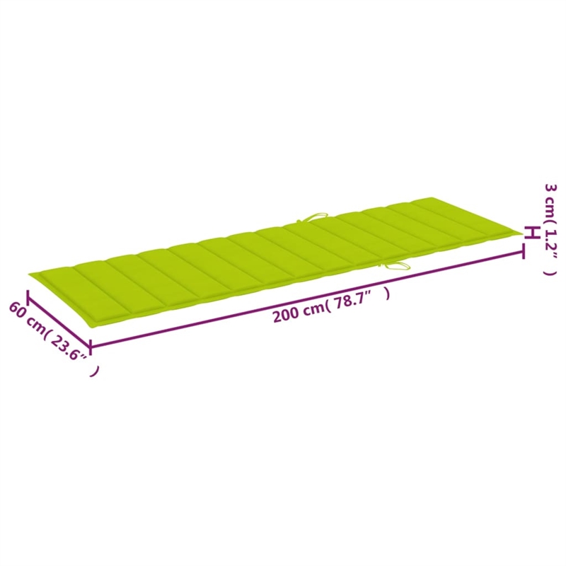 vidaXL Solid Acacia Wood Sun Lounger in Green