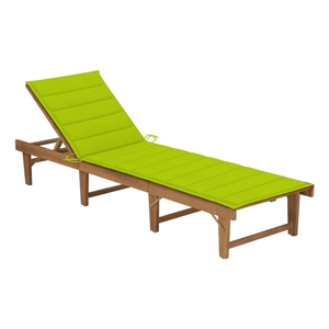 vidaXL Solid Acacia Wood Sun Lounger in Green