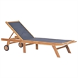 vidaXL Teak wood Foldable Sun Lounger in Brown