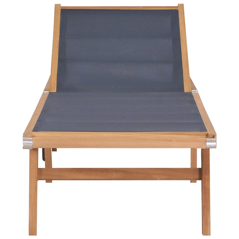 vidaXL Teak wood Foldable Sun Lounger in Brown