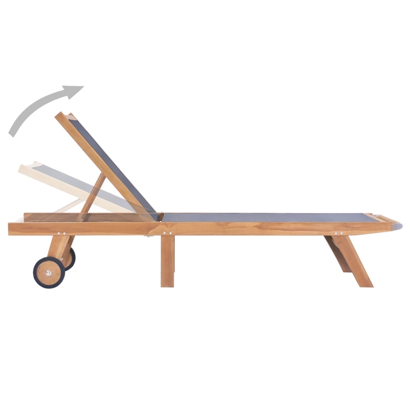 vidaXL Teak wood Foldable Sun Lounger in Brown