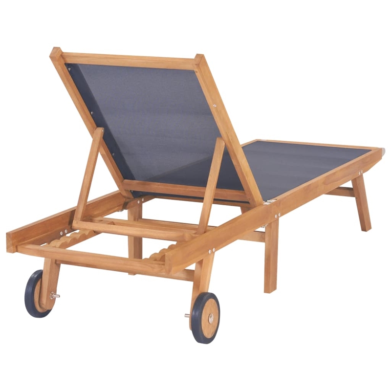 vidaXL Teak wood Foldable Sun Lounger in Brown