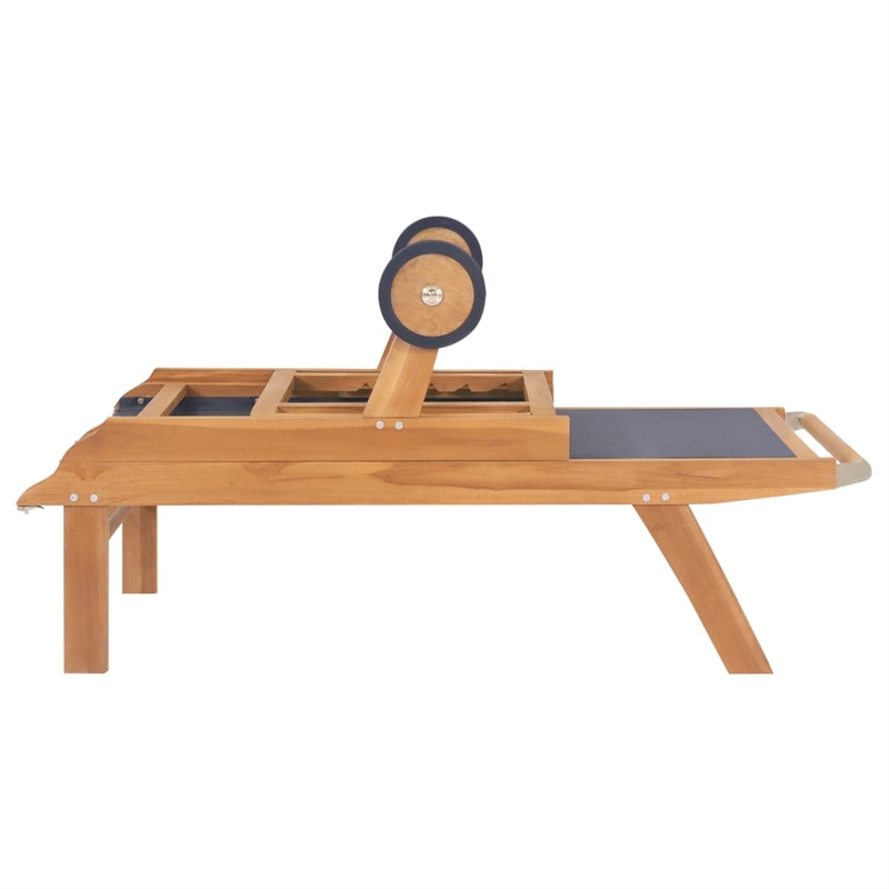vidaXL Teak wood Foldable Sun Lounger in Brown