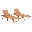 vidaXL Sun Lounger in Brown (Set of 2)