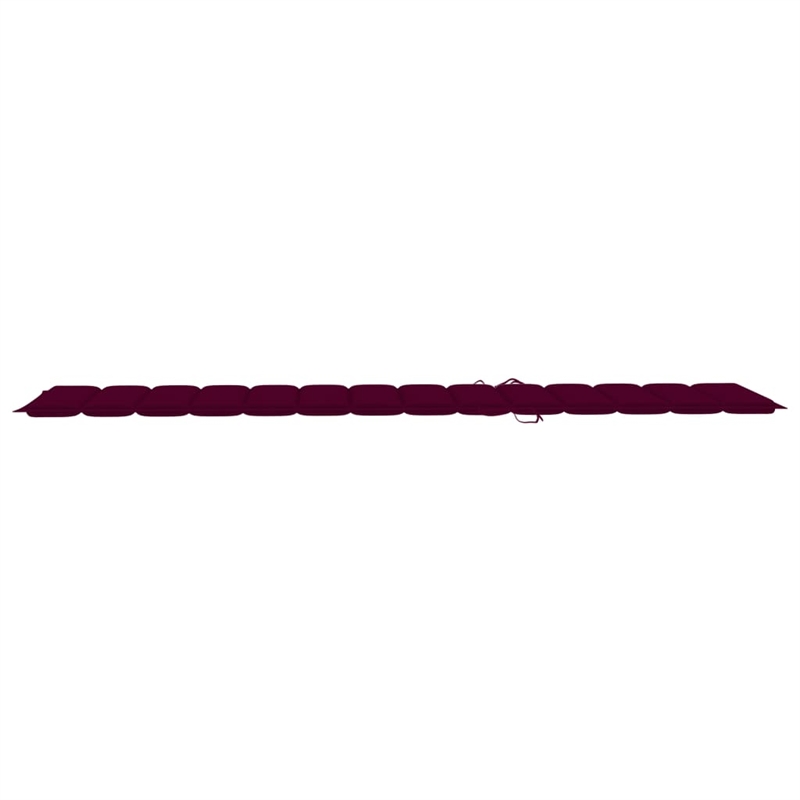 vidaXL Sun Lounger in Wine Red Cushion (Set of 2)