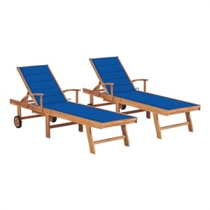 vidaXL Sun Lounger in Royal Blue (Set of 2)
