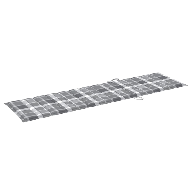 vidaXL Teak Wood Sun Lounger in Gray (Set of 2)