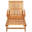 vidaXL Large Height-Adjustable Solid Acacia Wood Sun Lounger in Brown