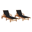 vidaXL Solid Acacia Wood Sun Lounger in Natural