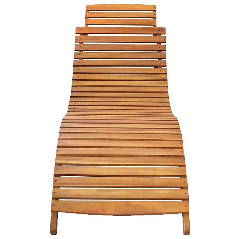 vidaXL Solid Acacia Wood Sun Lounger in Taupe