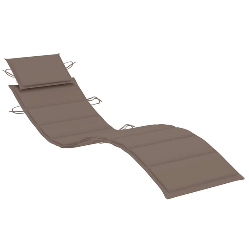 vidaXL Solid Acacia Wood Sun Lounger in Taupe
